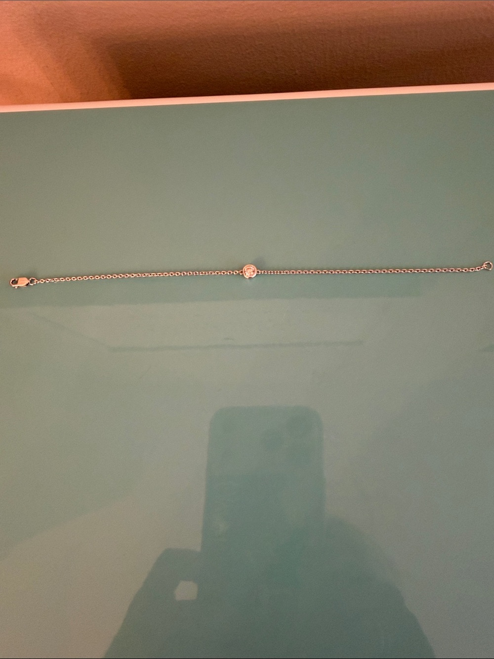 Minimalist Silver Chain Bracelet with Center Disc Accent